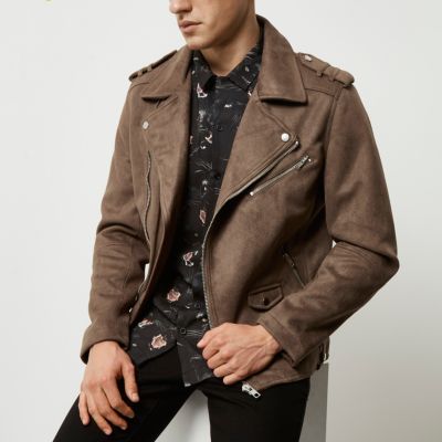 Stone textured biker jacket
